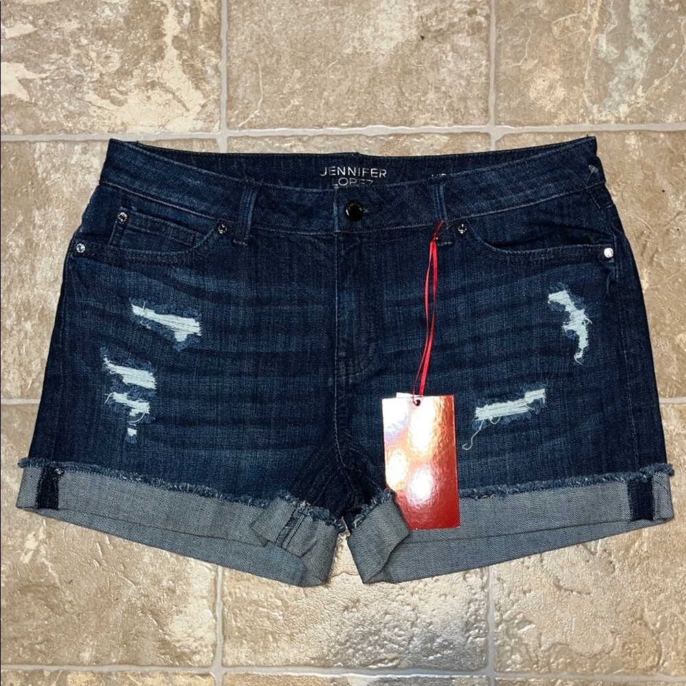 Jennifer Lopez  Mid-Rise  Jean Shorts